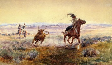 vaquero de indiana Painting - En el estanque vaquero Charles Marion Russell Indiana